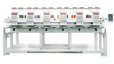 Komèsyal 6 tèt gwo vitès Monogramming Logo Broderie Machin