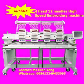 WONYO 4 tèt tèt tèt bwod machin broderie gwo vitès pou Kenya