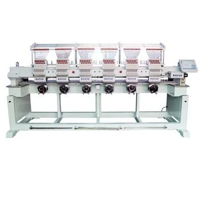 6 tèt 12 zegwi tèt plat ak chemiz kap Computerized brode machin